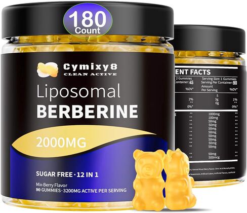 12 in 1 Berberine HCL Gummies-High Bioavailability Liposomal Berberine Gummies with for Women and Men, Berberine with Ceylon Cinnamon & Vegan Supplement- AMPK Activator (180 count) in Saudi Arabia