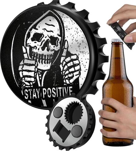 Buleens Magnetic Bottle Opener for Fridge, Cute Funny Designer Beer Bottle Opener Magnet for Refrigerator with Make America Drunk Again Sticker for Men Women, for Beer Lovers, Black in Saudi Arabia