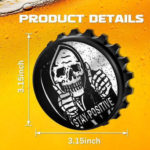 Buleens Magnetic Bottle Opener for Fridge, Cute Funny Designer Beer Bottle Opener Magnet for Refrigerator with Make America Drunk Again Sticker for Men Women, for Beer Lovers, Black in Saudi Arabia