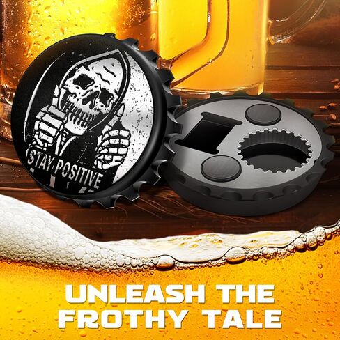 Buleens Magnetic Bottle Opener for Fridge, Cute Funny Designer Beer Bottle Opener Magnet for Refrigerator with Make America Drunk Again Sticker for Men Women, for Beer Lovers, Black in Saudi Arabia