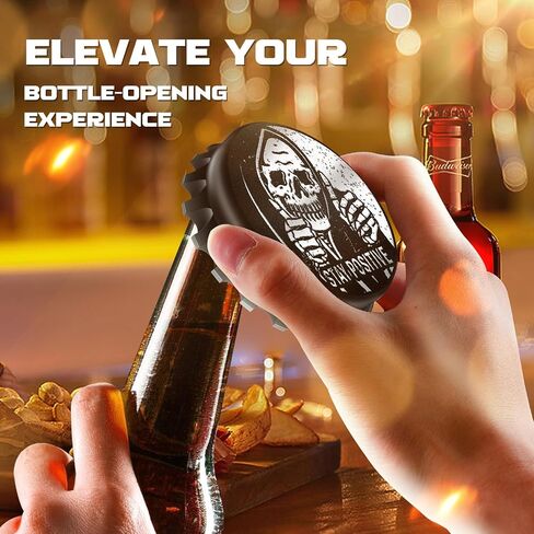Buleens Magnetic Bottle Opener for Fridge, Cute Funny Designer Beer Bottle Opener Magnet for Refrigerator with Make America Drunk Again Sticker for Men Women, for Beer Lovers, Black in Saudi Arabia