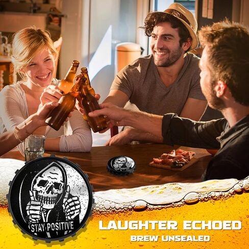 Buleens Magnetic Bottle Opener for Fridge, Cute Funny Designer Beer Bottle Opener Magnet for Refrigerator with Make America Drunk Again Sticker for Men Women, for Beer Lovers, Black in Saudi Arabia