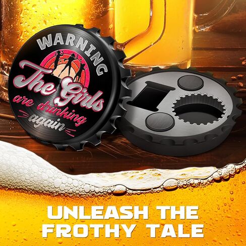 Buleens Magnetic Bottle Opener for Fridge, Cute Funny Designer Beer Bottle Opener Magnet for Refrigerator with Make America Drunk Again Sticker for Men Women, for Beer Lovers, Black in Saudi Arabia