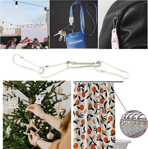 20 PCS Small Lanyard Clips Hooks - 304 Stainless Steel 1.14" Holiday Decoration Hanging Hook for Home Work Shop School in Kuwait
