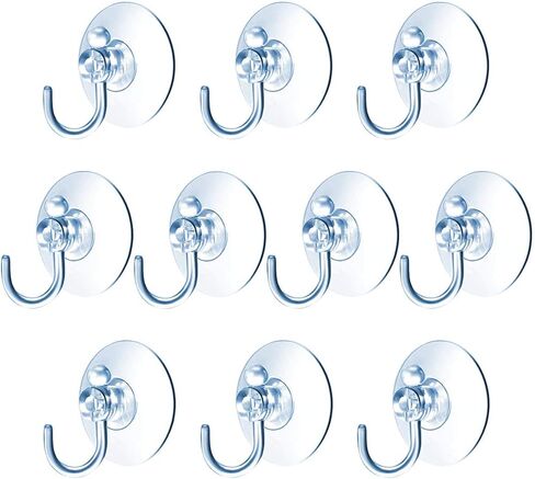 Suction Cup Hooks Clear Plastic Sucker Pads for Window Glass Shower Bathroom Kitchen Wall with 4 Styles 60 mm 50 mm 40 mm 30 mm Support Festivals Parties Events Theme Carnival Decorations (50 mm) in Kuwait