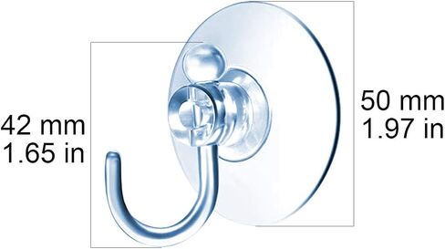 Suction Cup Hooks Clear Plastic Sucker Pads for Window Glass Shower Bathroom Kitchen Wall with 4 Styles 60 mm 50 mm 40 mm 30 mm Support Festivals Parties Events Theme Carnival Decorations (50 mm) in Saudi Arabia