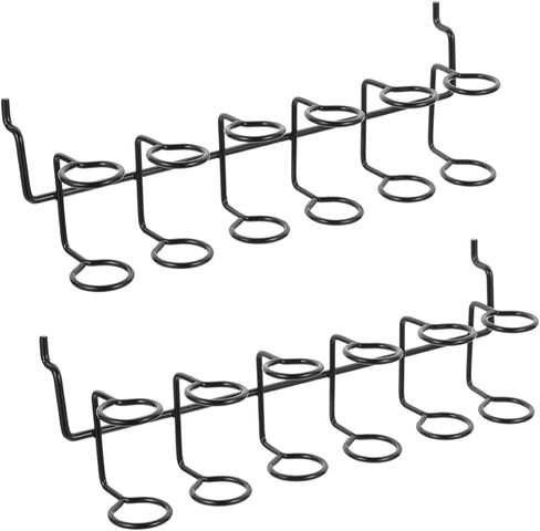 Cabilock 6 pcs Pegboard Screwdriver Holder peg Board Organizer Accessories pegboard Shelf Hooks Tool pegboard Hooks Black Shelves Black Hooks Metal peg Board Multi-Ring Tool Holders Grid in Saudi Arabia