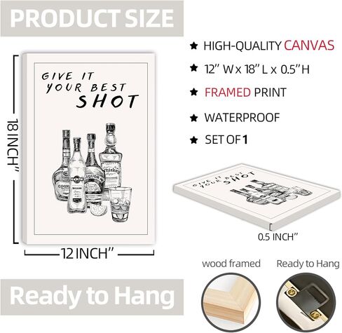 VejiA Retro and modern cocktail art wall painting - colorful bar decoration poster, perfect for kitchen, home office and college dormitory (Unframed, 8x12and12x16) in Saudi Arabia