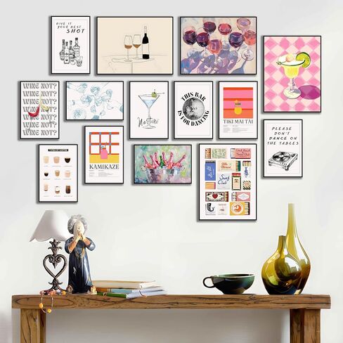 VejiA Retro and modern cocktail art wall painting - colorful bar decoration poster, perfect for kitchen, home office and college dormitory (Unframed, 8x12and12x16) in Saudi Arabia