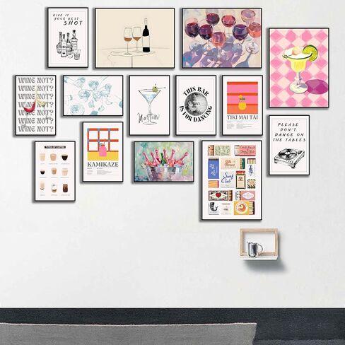 VejiA Retro and modern cocktail art wall painting - colorful bar decoration poster, perfect for kitchen, home office and college dormitory (Unframed, 8x12and12x16) in Saudi Arabia