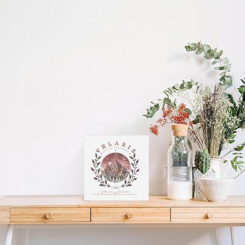 OFlich Book Lovers Wood Box Sign - Book Lovers Readers Gifts, the House of Wind Book Club Bookish Wooden Signs for Home Decor, Velaris Decor, Book Shelf Decor, Book Club Gifts 5x5 (Black-2) in Kuwait