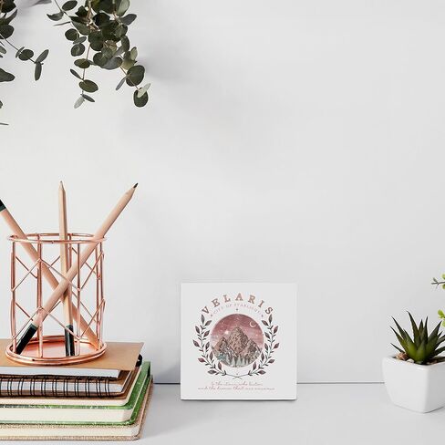 OFlich Book Lovers Wood Box Sign - Book Lovers Readers Gifts, the House of Wind Book Club Bookish Wooden Signs for Home Decor, Velaris Decor, Book Shelf Decor, Book Club Gifts 5x5 (Black-2) in Kuwait