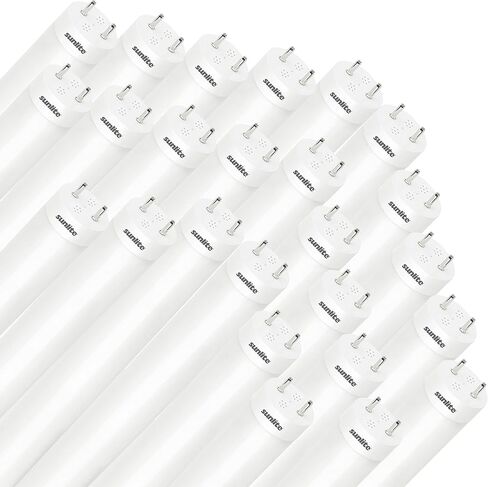 Sunlite 87925 LED T8 Plug & Play light Tube (Type A) 4 foot, 14 Watt (32W Equivalent) 2200 Lumens, Medium G13 Bi-Pin Base, Dual End Connection, Electronic Ballast Compatible, 3000K Warm White, 25 Pack in Saudi Arabia