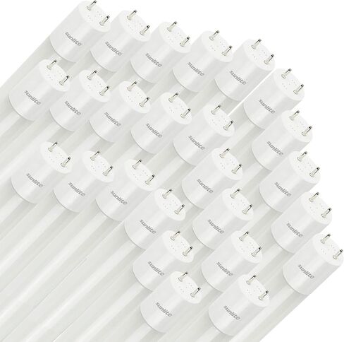 Sunlite 87925 LED T8 Plug & Play light Tube (Type A) 4 foot, 14 Watt (32W Equivalent) 2200 Lumens, Medium G13 Bi-Pin Base, Dual End Connection, Electronic Ballast Compatible, 3000K Warm White, 25 Pack in Saudi Arabia