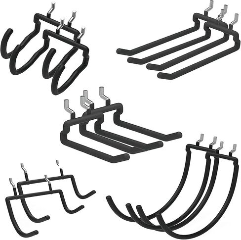 Black Pegboard Hooks Peg Board Tool Utility Hooks Peg Board Organizer Accessories 1/4 Pegboard Accessories Peg Board Hooks for Hanging Wall Control Pegboard Screwdriver Holder Peg Hooks 10 Pcs in Saudi Arabia