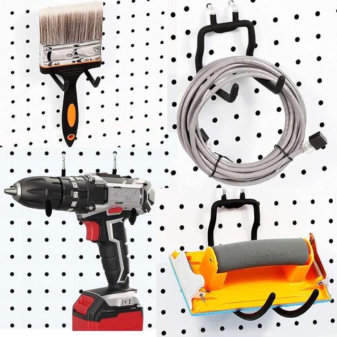Black Pegboard Hooks Peg Board Tool Utility Hooks Peg Board Organizer Accessories 1/4 Pegboard Accessories Peg Board Hooks for Hanging Wall Control Pegboard Screwdriver Holder Peg Hooks 10 Pcs in Saudi Arabia