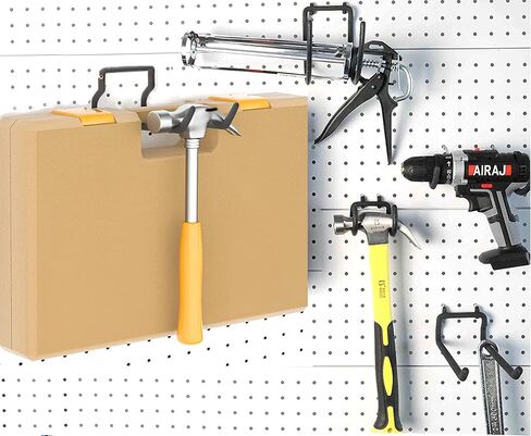 Black Pegboard Hooks Peg Board Tool Utility Hooks Peg Board Organizer Accessories 1/4 Pegboard Accessories Peg Board Hooks for Hanging Wall Control Pegboard Screwdriver Holder Peg Hooks 10 Pcs in Saudi Arabia