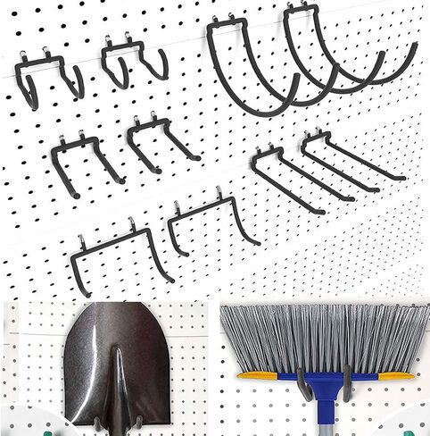 Black Pegboard Hooks Peg Board Tool Utility Hooks Peg Board Organizer Accessories 1/4 Pegboard Accessories Peg Board Hooks for Hanging Wall Control Pegboard Screwdriver Holder Peg Hooks 10 Pcs in Saudi Arabia