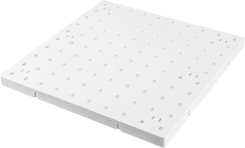 6 قطع من لوحات تنظيم الحائط بيجبورد، 9.8 × 9.8 بوصة، منظمة حرفية بيضاء بيجبورد مع حفر وبدون طريقة حفر، لوحة بيجبورد ABS لغرفة الحرف اليدوية، جراج منضدة المطبخ in Kuwait