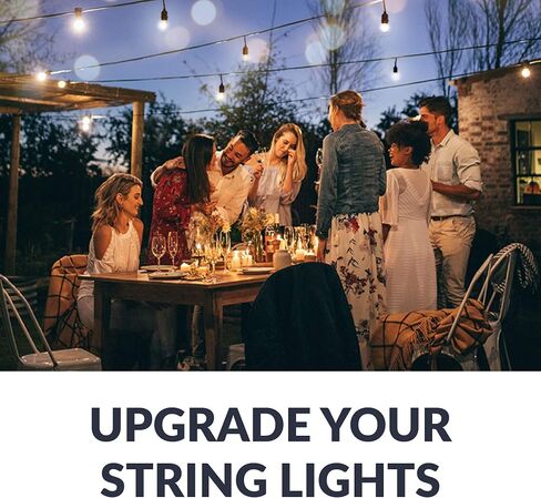 Newhouse Lighting S14LED15P Outdoor Weatherproof 1W (11W Equivalent) Shatter-Resistant S14 LED Replacement String Light Bulbs, Warm White 2700K, Standard E26 Base, 15-Pack in Saudi Arabia