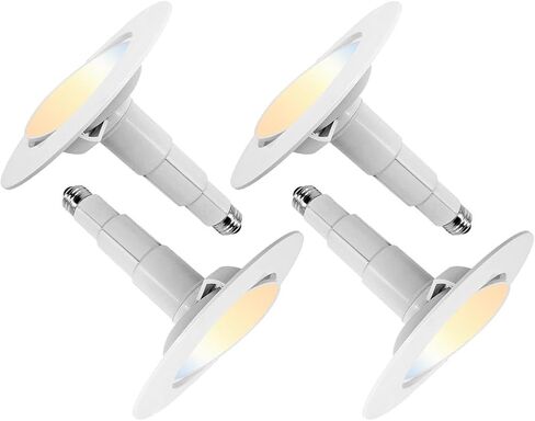 5/6 Inch Retrofit Gimbal LED Recessed Downlight,Angled Adjustable,5CCT Selectable 2700K/3000K/3500K/4000K/5000K Adjustable Recessed Lighting,13W=60W,800LM,Can Light Dimmable,E26,4Pack in Saudi Arabia