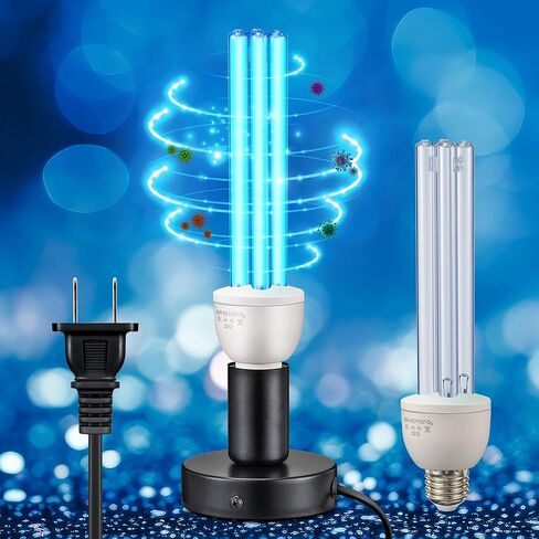 ضوء الأشعة فوق البنفسجية 25 وات، مصباح UVC مع قاعدة E27 ومصباح UVC بديل، لمبة إضاءة UV للطابق السفلي/غرفة النوم/المطبخ، مع الأوزون in Kuwait