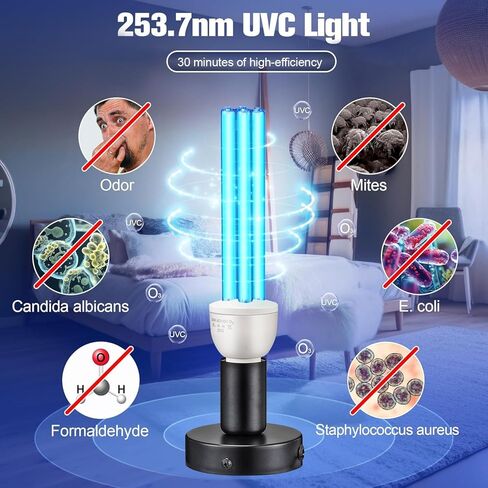 ضوء الأشعة فوق البنفسجية 25 وات، مصباح UVC مع قاعدة E27 ومصباح UVC بديل، لمبة إضاءة UV للطابق السفلي/غرفة النوم/المطبخ، مع الأوزون in Kuwait