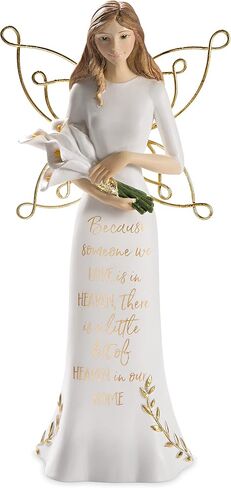 Pavilion Gift Company in Loving Memory-9 Inch White & Gold Angel Figurine, 9" in Saudi Arabia