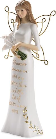 Pavilion Gift Company in Loving Memory-9 Inch White & Gold Angel Figurine, 9" in Saudi Arabia