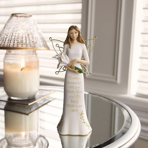 Pavilion Gift Company in Loving Memory-9 Inch White & Gold Angel Figurine, 9" in Saudi Arabia