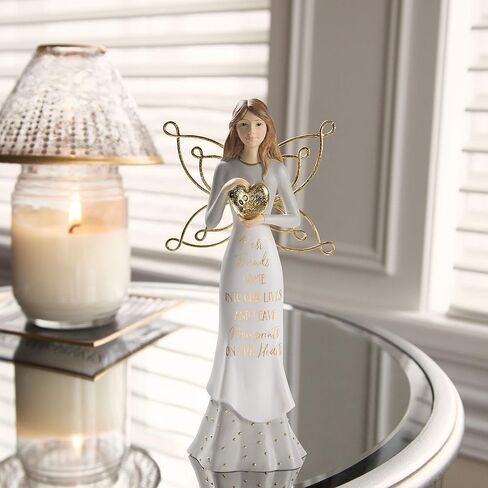 Pavilion Gift Company in Loving Memory-9 Inch White & Gold Angel Figurine, 9" in Saudi Arabia