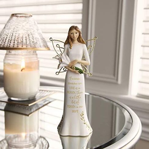 Pavilion Gift Company in Loving Memory-9 Inch White & Gold Angel Figurine, 9" in Saudi Arabia