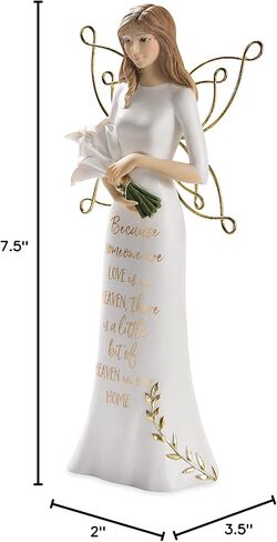 Pavilion Gift Company in Loving Memory-9 Inch White & Gold Angel Figurine, 9" in Saudi Arabia