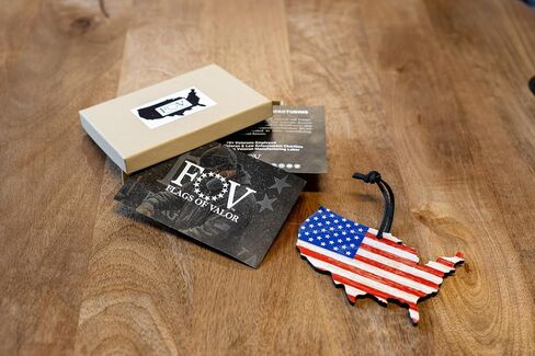 Flags of Valor American Flag Christmas Ornament, Red White and Blue Hanging Wood Ornament with Gift Box, 2.5" T x 4" W, Patriotic Decor for Tree, Fourth of July, Independence Day, Memorial Day in Saudi Arabia