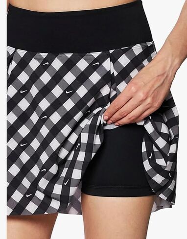 Nike Dri Fit Women's Printed Club Tennis Skort Black/White Extra Large in Saudi Arabia