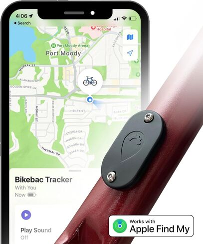 جهاز تعقب - محدد موقع الدراجة - يعمل مع Apple Find My - مقاوم للماء - بطارية تزيد عن 12 شهرًا - لا يتطلب بطاقة هوائية in Saudi Arabia