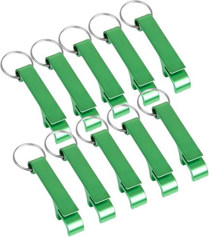 10 PCS Beer Bottle Openers Keychain for men, Metal jar Opener Soda Beverage Can Opener with KeyRing bulk Pocket Bottle Opener(black) in Saudi Arabia