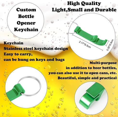 10 PCS Beer Bottle Openers Keychain for men, Metal jar Opener Soda Beverage Can Opener with KeyRing bulk Pocket Bottle Opener(black) in Saudi Arabia