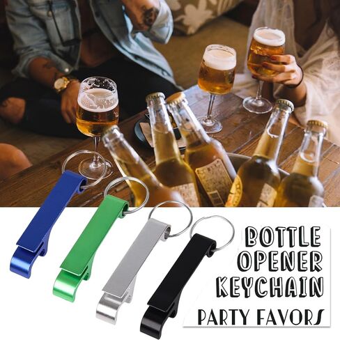 10 PCS Beer Bottle Openers Keychain for men, Metal jar Opener Soda Beverage Can Opener with KeyRing bulk Pocket Bottle Opener(black) in Saudi Arabia