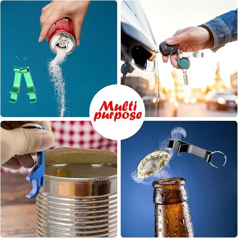 10 PCS Beer Bottle Openers Keychain for men, Metal jar Opener Soda Beverage Can Opener with KeyRing bulk Pocket Bottle Opener(black) in Saudi Arabia