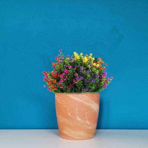 16 Bundles Artificial Flowers for Outdoors, Plastic Flowers, UV Resistant Fake Plants Faux Greenery Shrubs for Garden Outdoor Indoor Home Hanging Planter Patio Window Box Farmhouse Decor (4 Colors) in Saudi Arabia