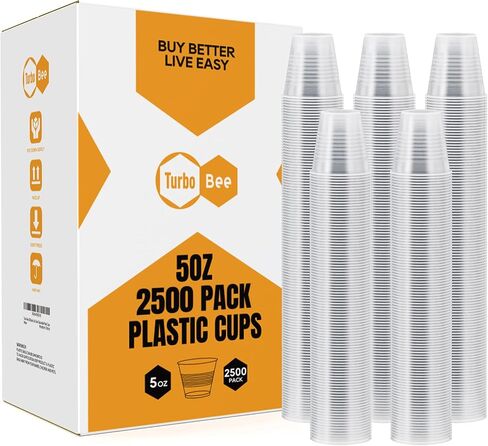 Turbo Bee 2500Pack 3oz Plastic Cups,Disposable Mouthwash Cups,3 Ounce Small Cups Ideal for Drinking Tasting, Food Samples，Mini Bathroom Cups in Saudi Arabia