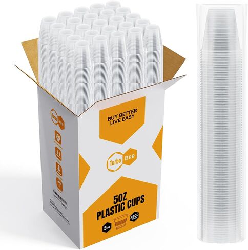Turbo Bee 2500Pack 3oz Plastic Cups,Disposable Mouthwash Cups,3 Ounce Small Cups Ideal for Drinking Tasting, Food Samples，Mini Bathroom Cups in Saudi Arabia