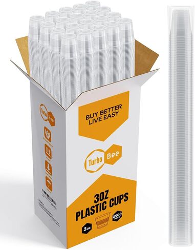 Turbo Bee 2500Pack 3oz Plastic Cups,Disposable Mouthwash Cups,3 Ounce Small Cups Ideal for Drinking Tasting, Food Samples，Mini Bathroom Cups in Saudi Arabia
