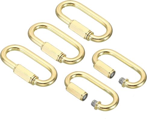 PATIKIL 4mm Steel Chain Quick Links, 5 Pack Screw Locking Chain Connector Oval Snap in Ring Hook Clips for Chandelier Backpack Tent, 44 Lbs Black in Saudi Arabia