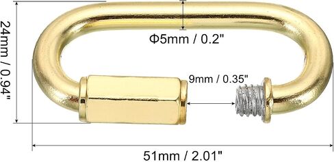 PATIKIL 4mm Steel Chain Quick Links, 5 Pack Screw Locking Chain Connector Oval Snap in Ring Hook Clips for Chandelier Backpack Tent, 44 Lbs Black in Saudi Arabia