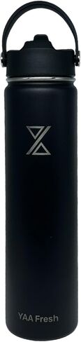 Yaa Fresh 24Oz BPA-Free 24 Hr Cold/12 Hr Hot Insulated Stainless Steel Sports Water Bottle with Straw and Lid, Food-grade Double Walled, Leakproof, Insulated Thermos, Wide Mouth for Men, Women & Kids in Saudi Arabia