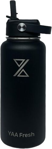 Yaa Fresh 24Oz BPA-Free 24 Hr Cold/12 Hr Hot Insulated Stainless Steel Sports Water Bottle with Straw and Lid, Food-grade Double Walled, Leakproof, Insulated Thermos, Wide Mouth for Men, Women & Kids in Saudi Arabia