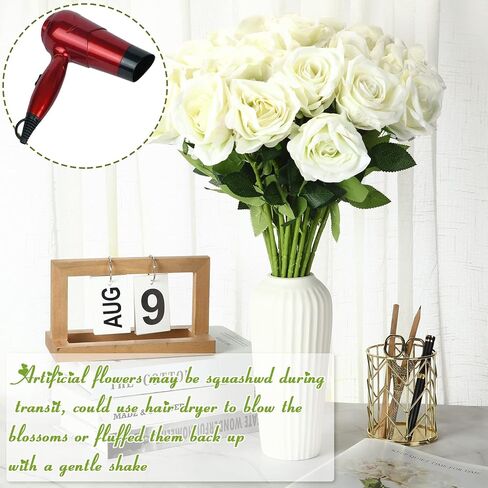 Hoteam 30 Pcs Velvet Flowers with Long Stem 4 Inch Large Artificial Roses Bulk Realistic Fake Real Touch Flowers Mother's Day Fake Roses Bouquet for Home Garden Wedding Party Decor (Red) in Saudi Arabia