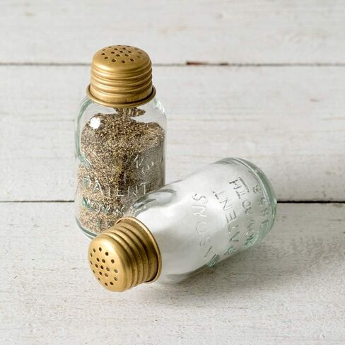 Salt and Pepper Carrier with Shakers - Antique Brass in Saudi Arabia